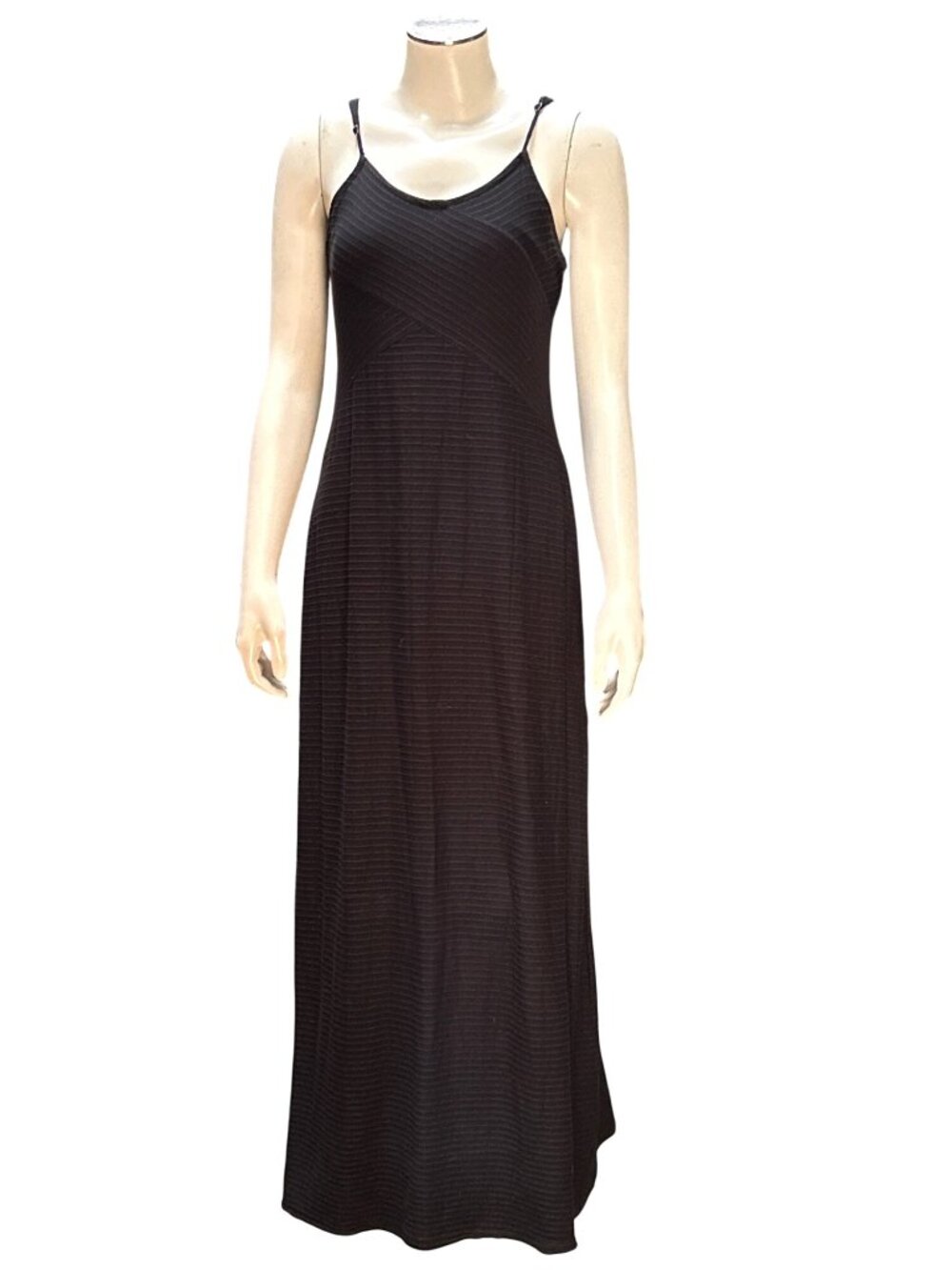 Mossimo Supply Co Small Black Maxi Dress Spaghetti Strap Ribbed Y2K Casual Look